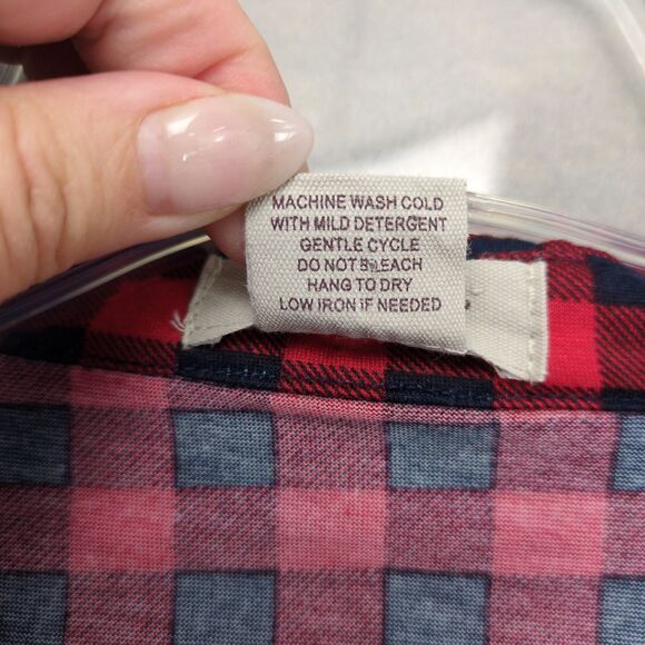 Passport Women's XL Red Buffalo Plaid Flannel Pearl Snap Country Western Shirt - Picture 6 of 6